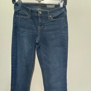 Aeropostale Women's Blue Whiskering Faded Curvy Bootcut Jeans Size 00 Long